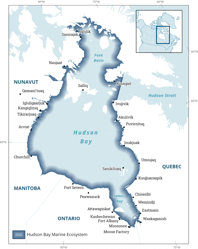 New Report Highlights The Seascape At The Heart Of Canada Oceans North   HudsonBay Report Map InuktitutNames V2 812x1024 